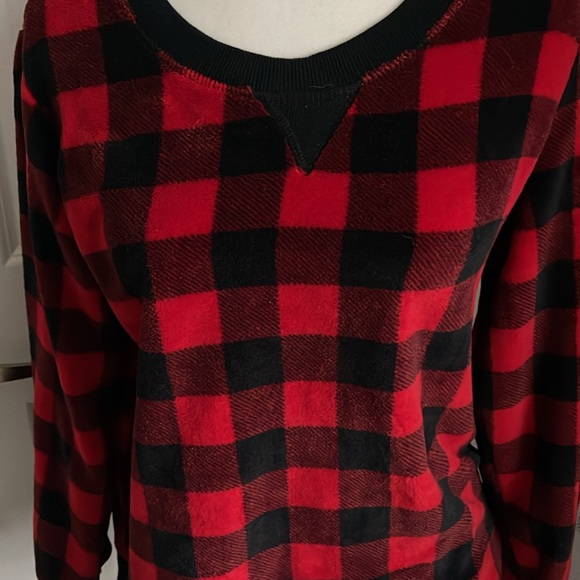 Cozy Plaid Holiday Sweater by Wondershop - Red & Black, Size L - Picture 2 of 7